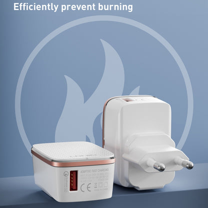 LDNIO A1204Q QC3.0 18W USB Fast Charger with 1m USB to USB-C / Type-C Cable, Plug Type:EU Plug(White Gold) - USB Charger by LDNIO | Online Shopping UK | buy2fix