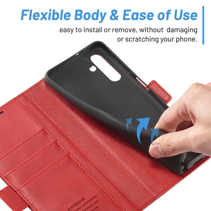 For Samsung Galaxy S24 FE 5G LC.IMEEKE Skin-friendly Card Slots Leather Phone Case(Red) - Galaxy S24 FE 5G Cases by LC.IMEEKE | Online Shopping UK | buy2fix