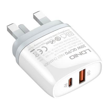 LDNIO Q229 QC3.0 / PD20W USB + Type-C Fast Charger with 1m USB to Micro USB Cable, Plug Type:UK Plug(White) - USB Charger by LDNIO | Online Shopping UK | buy2fix