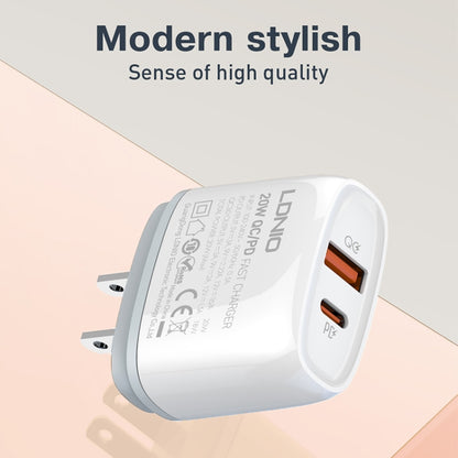 LDNIO Q229 QC3.0 / PD20W USB + Type-C Fast Charger with 1m USB to Type-C Cable, Plug Type:UK Plug(White) - USB Charger by LDNIO | Online Shopping UK | buy2fix