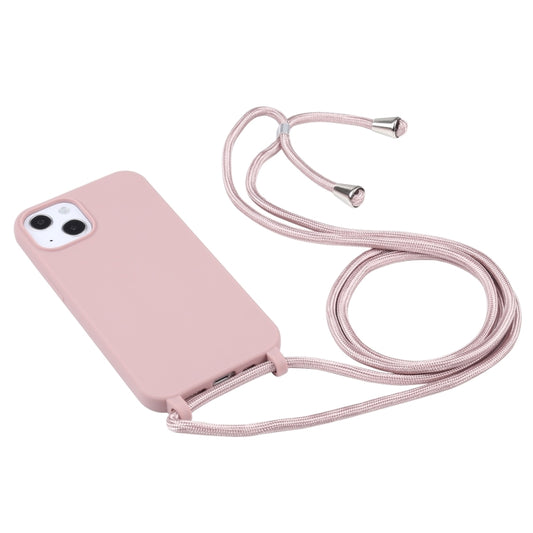 Candy Colors TPU Protective Phone Case with Lanyard For iPhone 16 Pro(Rose Gold) by buy2fix
