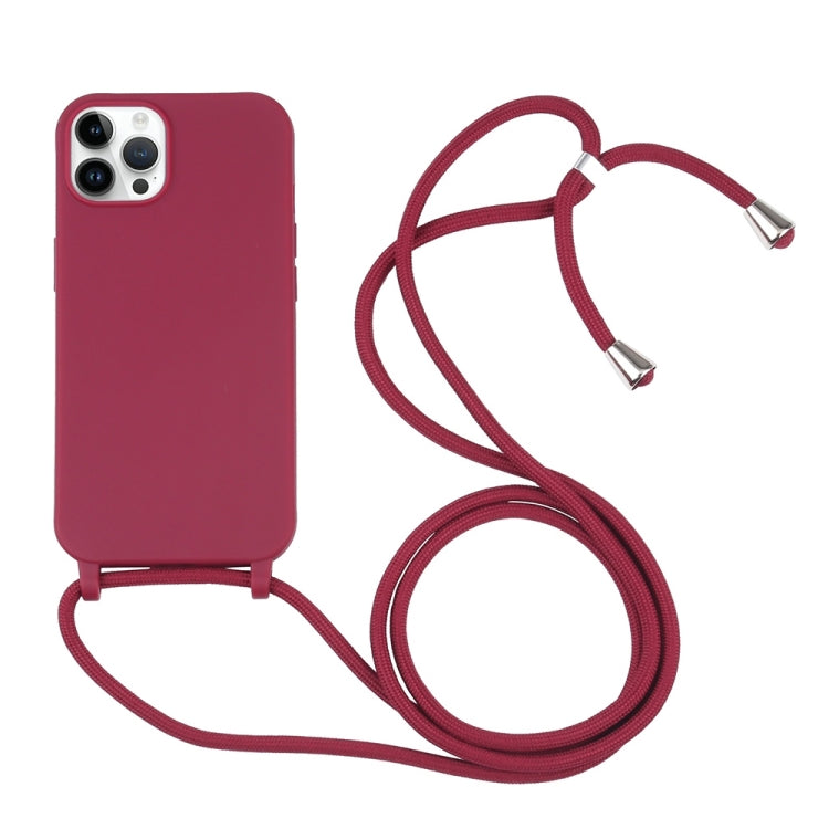 For iPhone 16 Pro Candy Colors TPU Protective Phone Case with Lanyard (Red) - iPhone 16 Pro Cases by buy2fix | Online Shopping UK | buy2fix