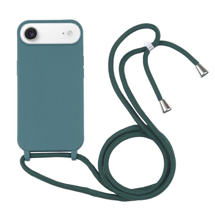 Candy Colors TPU Protective Phone Case with Lanyard For iPhone Air(Dark Green) - iPhone Air Cases by buy2fix | Online Shopping UK | buy2fix