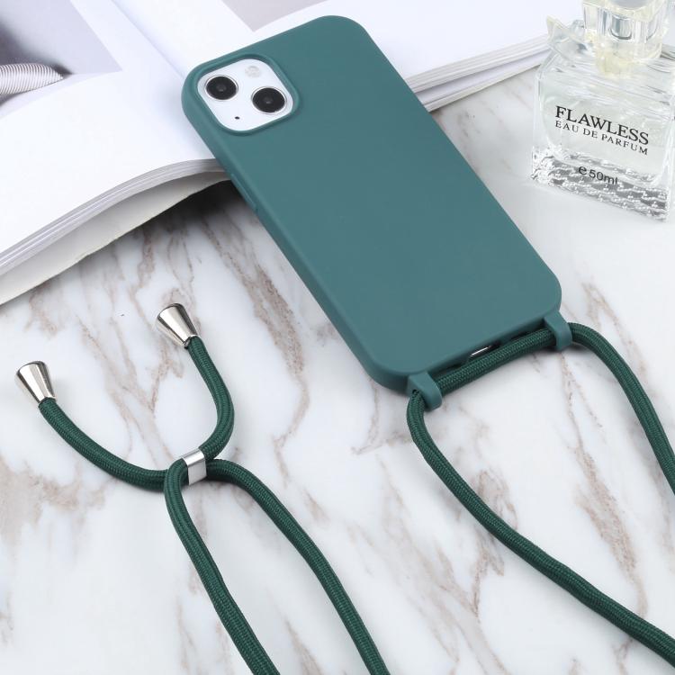 Candy Colors TPU Protective Phone Case with Lanyard For iPhone Air(Dark Green) - iPhone Air Cases by buy2fix | Online Shopping UK | buy2fix