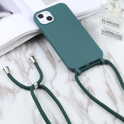Candy Colors TPU Protective Phone Case with Lanyard For iPhone Air(Dark Green) - iPhone Air Cases by buy2fix | Online Shopping UK | buy2fix