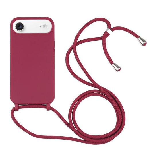 Candy Colors TPU Protective Phone Case with Lanyard For iPhone Air(Red) - iPhone Air Cases by buy2fix | Online Shopping UK | buy2fix