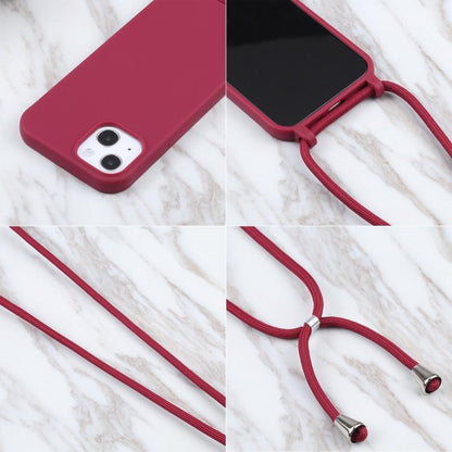 Candy Colors TPU Protective Phone Case with Lanyard For iPhone Air(Red) - iPhone Air Cases by buy2fix | Online Shopping UK | buy2fix