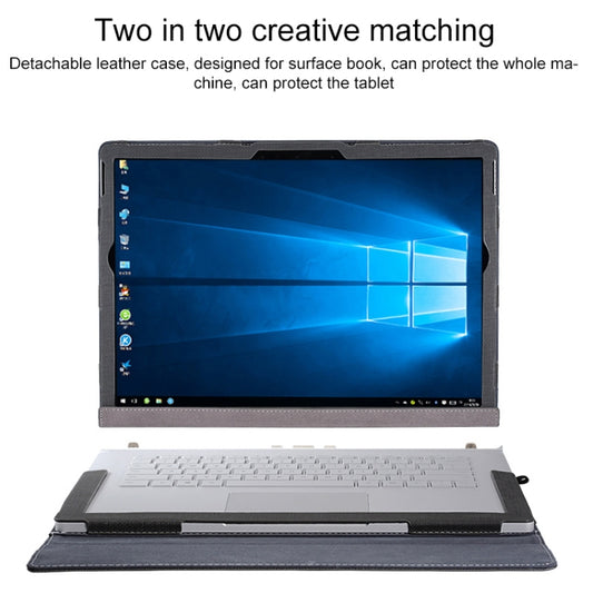 For Microsoft Surface Book 3 / 2 / 1 13.5 inch PU Leather Laptop Protective Case with Screen Stand(Dark Blue) by buy2fix