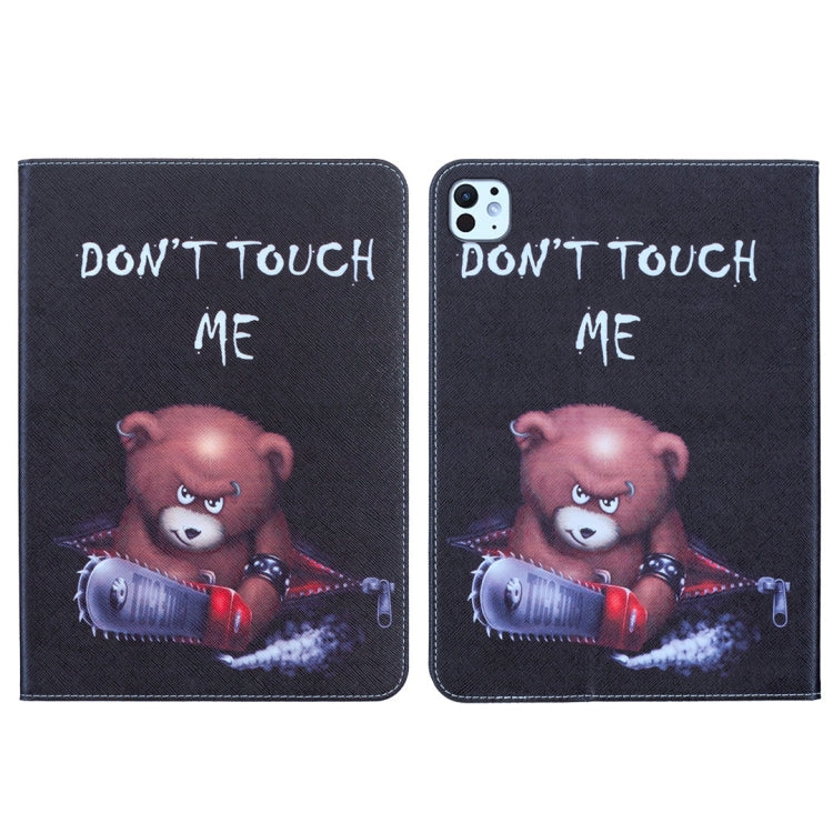 For iPad Pro 11 2024 Colored Drawing Leather Tablet Case(Bear) - iPad Pro 11 2024 Cases by buy2fix | Online Shopping UK | buy2fix