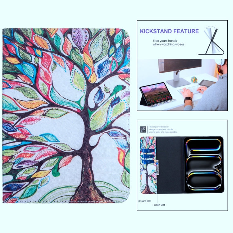 For iPad Pro 11 2024 Colored Drawing Leather Tablet Case(Life Tree) - iPad Pro 11 2024 Cases by buy2fix | Online Shopping UK | buy2fix