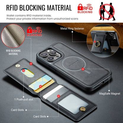 For iPhone 14 Pro Max DG.MING K1 MagSafe Detachable Wallet RFID Back Cover Phone Case(Black) - iPhone 14 Pro Max Cases by DG.MING | Online Shopping UK | buy2fix