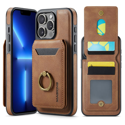 For iPhone 13 Pro DG.MING K1 MagSafe Detachable Wallet RFID Back Cover Phone Case(Brown) - iPhone 13 Pro Cases by DG.MING | Online Shopping UK | buy2fix