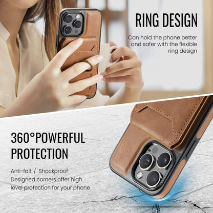 For iPhone 13 DG.MING K1 MagSafe Detachable Wallet RFID Back Cover Phone Case(Brown) - iPhone 13 Cases by DG.MING | Online Shopping UK | buy2fix