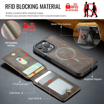 For iPhone 12 Pro DG.MING K1 MagSafe Detachable Wallet RFID Back Cover Phone Case(Coffee) - iPhone 12 / 12 Pro Cases by DG.MING | Online Shopping UK | buy2fix