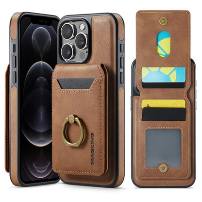 For iPhone 12 Pro DG.MING K1 MagSafe Detachable Wallet RFID Back Cover Phone Case(Brown) - iPhone 12 / 12 Pro Cases by DG.MING | Online Shopping UK | buy2fix