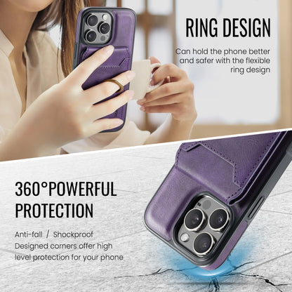 For iPhone 16 Pro Max MAGKING K1 MagSafe Detachable Wallet RFID Back Cover Phone Case(Purple) by MAGKING
