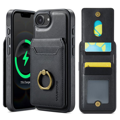 For iPhone 16e MAGKING K1 MagSafe Detachable Wallet RFID Back Cover Phone Case(Black) - iPhone 16e Cases by MAGKING | Online Shopping UK | buy2fix