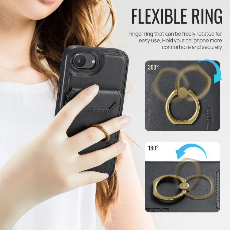 For iPhone 16e MAGKING K1 MagSafe Detachable Wallet RFID Back Cover Phone Case(Black) - iPhone 16e Cases by MAGKING | Online Shopping UK | buy2fix