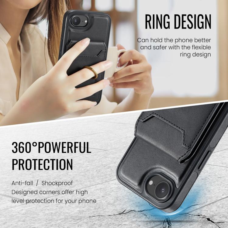 For iPhone 16e MAGKING K1 MagSafe Detachable Wallet RFID Back Cover Phone Case(Black) - iPhone 16e Cases by MAGKING | Online Shopping UK | buy2fix