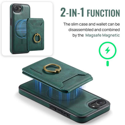 For iPhone 16e MAGKING K1 MagSafe Detachable Wallet RFID Back Cover Phone Case(Green) - iPhone 16e Cases by MAGKING | Online Shopping UK | buy2fix