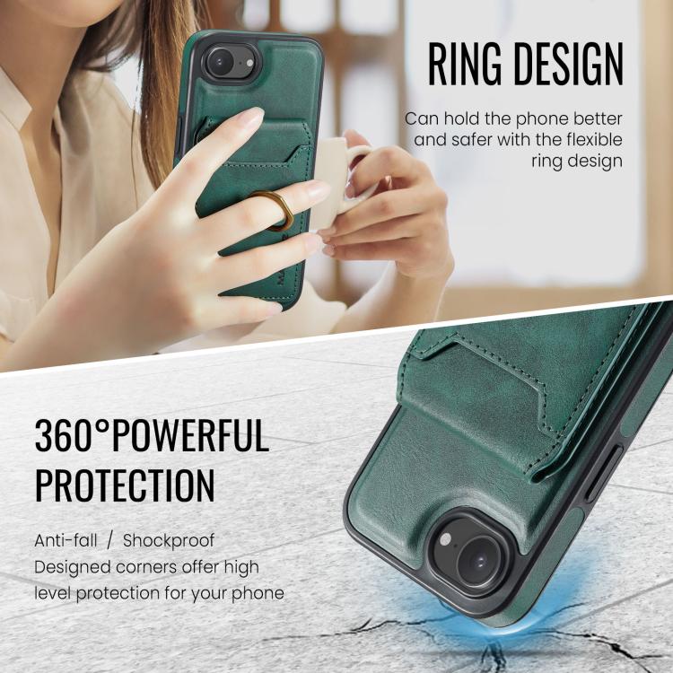 For iPhone 16e MAGKING K1 MagSafe Detachable Wallet RFID Back Cover Phone Case(Green) - iPhone 16e Cases by MAGKING | Online Shopping UK | buy2fix