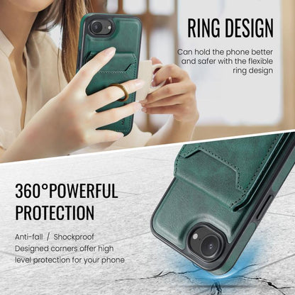 For iPhone 16e MAGKING K1 MagSafe Detachable Wallet RFID Back Cover Phone Case(Green) - iPhone 16e Cases by MAGKING | Online Shopping UK | buy2fix