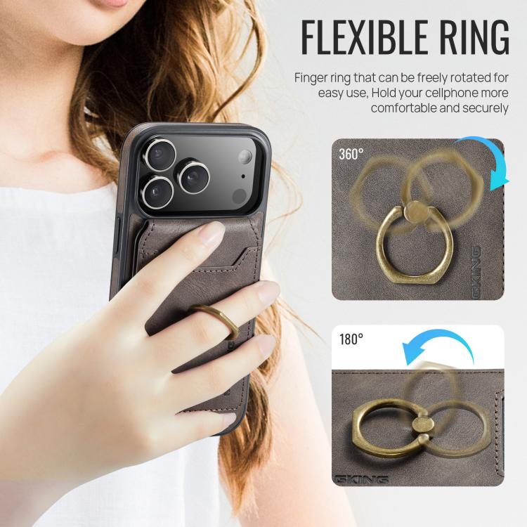 For iPhone 17 Pro Max MAGKING K1 MagSafe Detachable Wallet RFID Back Cover Phone Case(Coffee) - iPhone 17 Pro Max Cases by MAGKING | Online Shopping UK | buy2fix