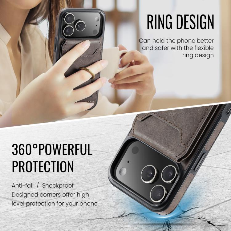 For iPhone 17 Pro Max MAGKING K1 MagSafe Detachable Wallet RFID Back Cover Phone Case(Coffee) - iPhone 17 Pro Max Cases by MAGKING | Online Shopping UK | buy2fix