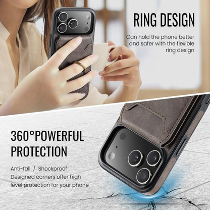 For iPhone 17 Pro Max MAGKING K1 MagSafe Detachable Wallet RFID Back Cover Phone Case(Coffee) - iPhone 17 Pro Max Cases by MAGKING | Online Shopping UK | buy2fix