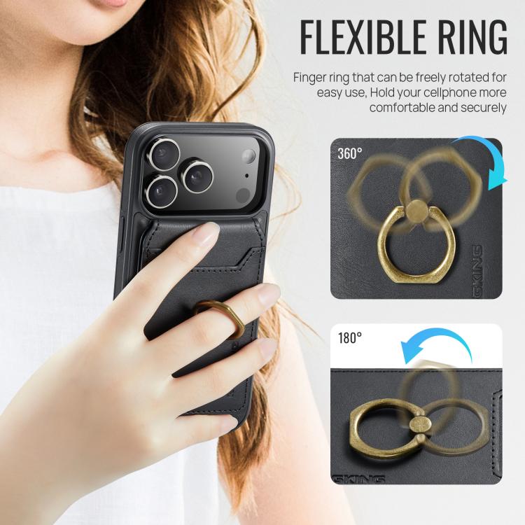 For iPhone 17 Pro Max MAGKING K1 MagSafe Detachable Wallet RFID Back Cover Phone Case(Black) - iPhone 17 Pro Max Cases by MAGKING | Online Shopping UK | buy2fix