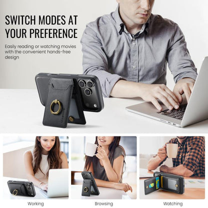 For iPhone 17 Pro Max MAGKING K1 MagSafe Detachable Wallet RFID Back Cover Phone Case(Black) - iPhone 17 Pro Max Cases by MAGKING | Online Shopping UK | buy2fix