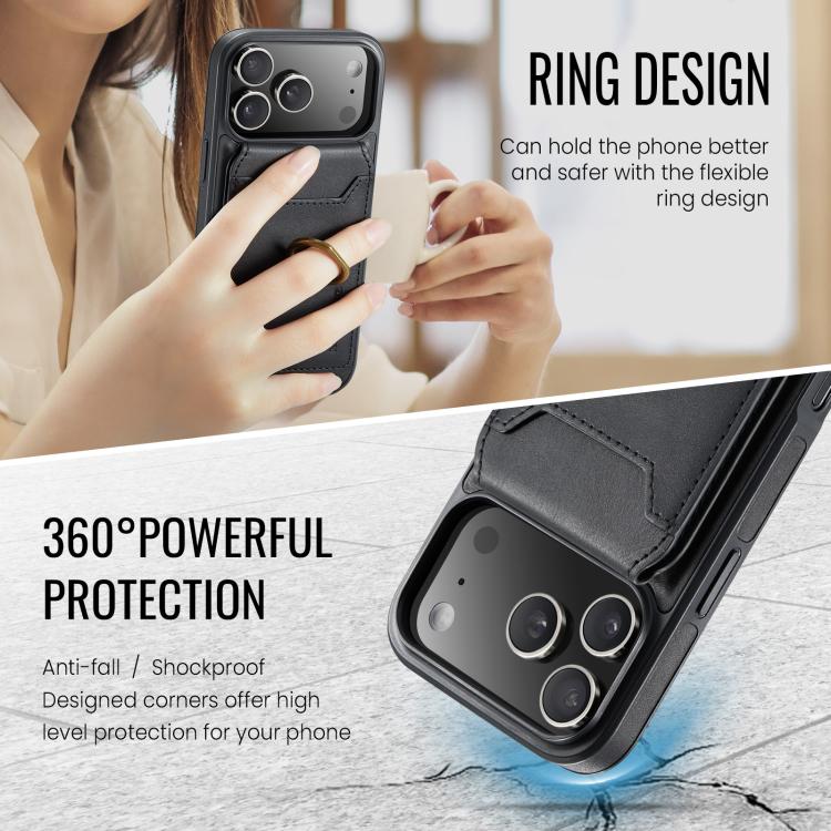 For iPhone 17 Pro Max MAGKING K1 MagSafe Detachable Wallet RFID Back Cover Phone Case(Black) - iPhone 17 Pro Max Cases by MAGKING | Online Shopping UK | buy2fix