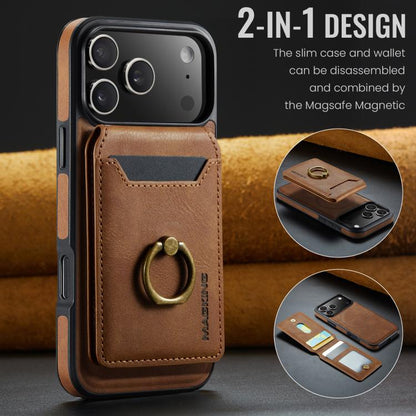 For iPhone 17 Pro Max MAGKING K1 MagSafe Detachable Wallet RFID Back Cover Phone Case(Brown) - iPhone 17 Pro Max Cases by MAGKING | Online Shopping UK | buy2fix