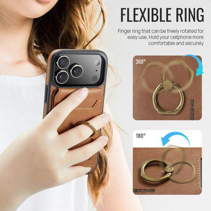 For iPhone 17 Pro Max MAGKING K1 MagSafe Detachable Wallet RFID Back Cover Phone Case(Brown) - iPhone 17 Pro Max Cases by MAGKING | Online Shopping UK | buy2fix