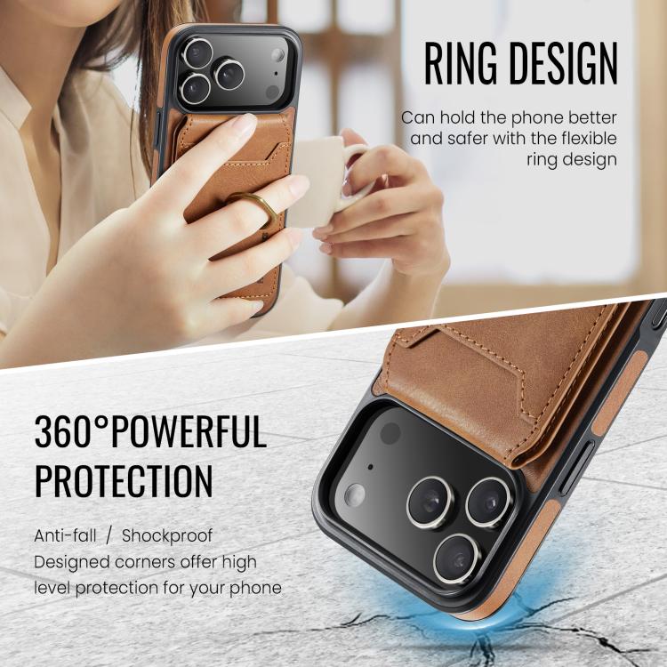 For iPhone 17 Pro Max MAGKING K1 MagSafe Detachable Wallet RFID Back Cover Phone Case(Brown) - iPhone 17 Pro Max Cases by MAGKING | Online Shopping UK | buy2fix