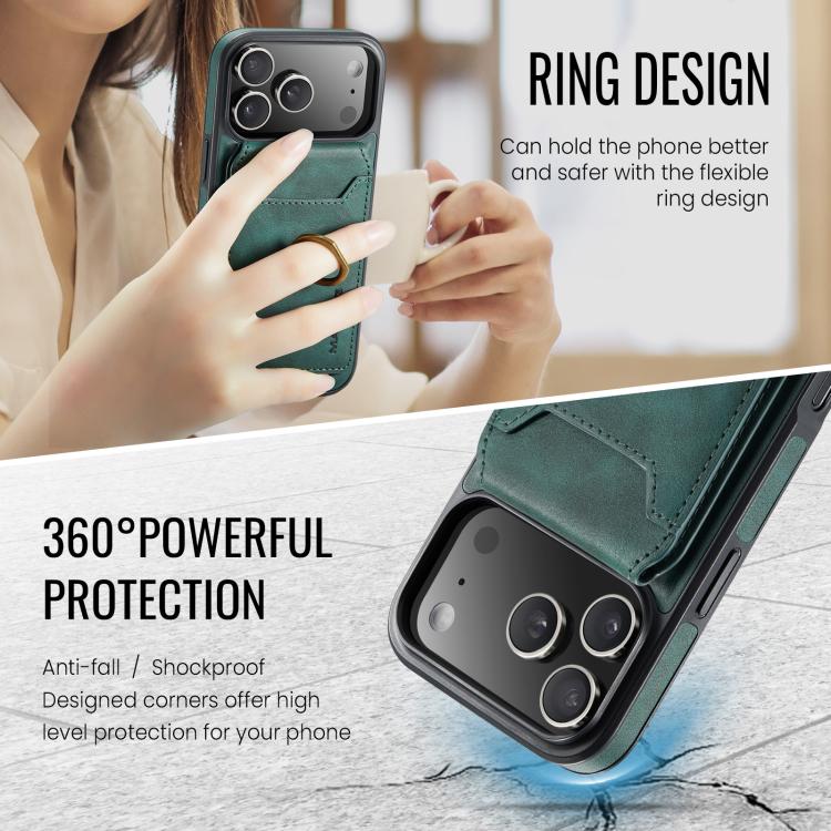 For iPhone 17 Pro Max MAGKING K1 MagSafe Detachable Wallet RFID Back Cover Phone Case(Green) - iPhone 17 Pro Max Cases by MAGKING | Online Shopping UK | buy2fix