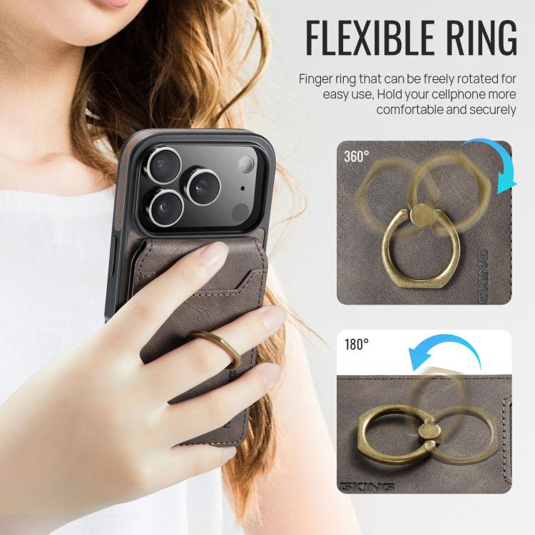 For iPhone 17 Pro MAGKING K1 MagSafe Detachable Wallet RFID Back Cover Phone Case(Coffee) - iPhone 17 Pro Cases by MAGKING | Online Shopping UK | buy2fix