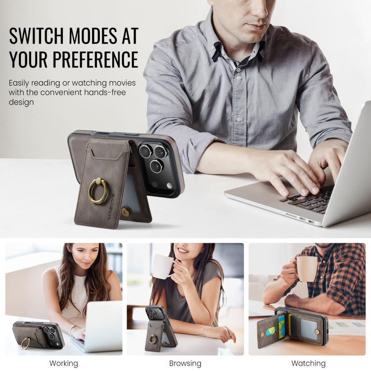 For iPhone 17 Pro MAGKING K1 MagSafe Detachable Wallet RFID Back Cover Phone Case(Coffee) - iPhone 17 Pro Cases by MAGKING | Online Shopping UK | buy2fix