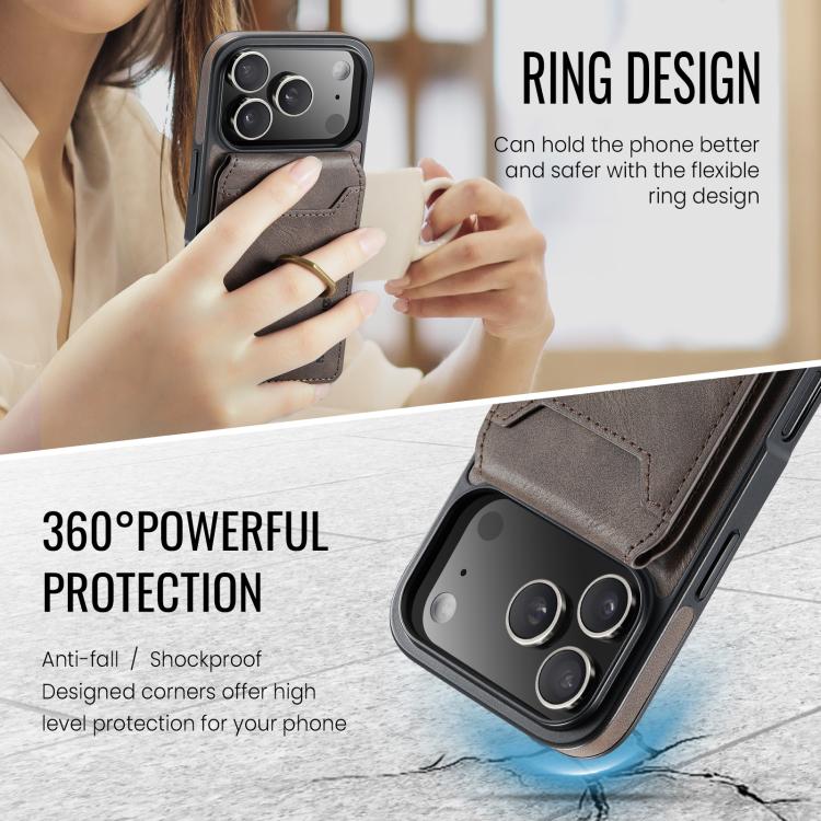 For iPhone 17 Pro MAGKING K1 MagSafe Detachable Wallet RFID Back Cover Phone Case(Coffee) - iPhone 17 Pro Cases by MAGKING | Online Shopping UK | buy2fix