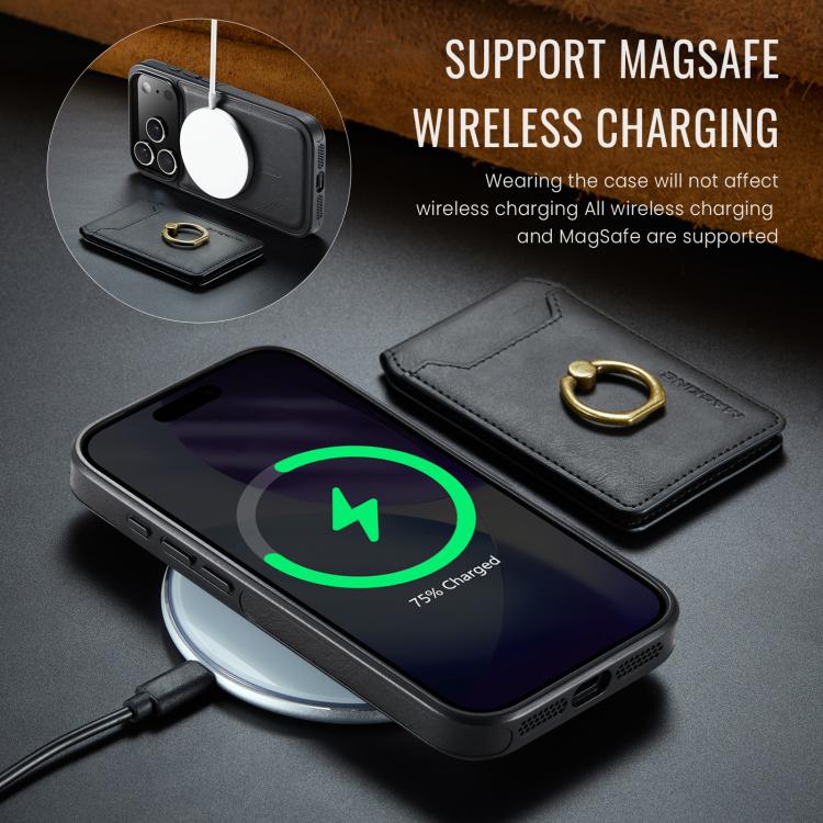 For iPhone 17 Pro MAGKING K1 MagSafe Detachable Wallet RFID Back Cover Phone Case(Black) - iPhone 17 Pro Cases by MAGKING | Online Shopping UK | buy2fix