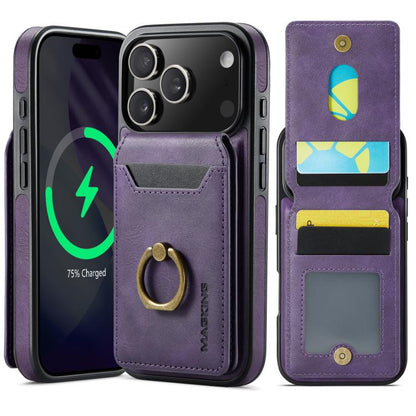 For iPhone 17 Pro MAGKING K1 MagSafe Detachable Wallet RFID Back Cover Phone Case(Purple) - iPhone 17 Pro Cases by MAGKING | Online Shopping UK | buy2fix