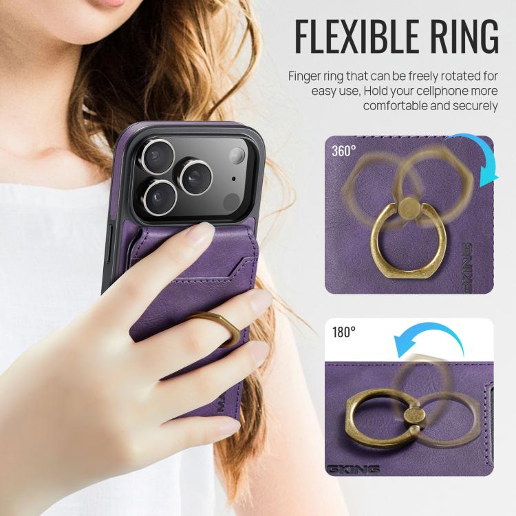 For iPhone 17 Pro MAGKING K1 MagSafe Detachable Wallet RFID Back Cover Phone Case(Purple) - iPhone 17 Pro Cases by MAGKING | Online Shopping UK | buy2fix