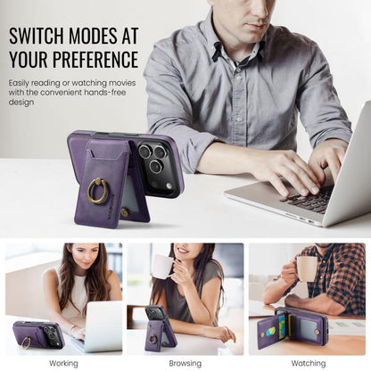 For iPhone 17 Pro MAGKING K1 MagSafe Detachable Wallet RFID Back Cover Phone Case(Purple) - iPhone 17 Pro Cases by MAGKING | Online Shopping UK | buy2fix