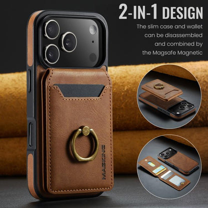 For iPhone 17 Pro MAGKING K1 MagSafe Detachable Wallet RFID Back Cover Phone Case(Brown) - iPhone 17 Pro Cases by MAGKING | Online Shopping UK | buy2fix