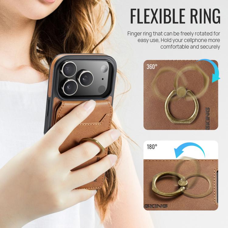 For iPhone 17 Pro MAGKING K1 MagSafe Detachable Wallet RFID Back Cover Phone Case(Brown) - iPhone 17 Pro Cases by MAGKING | Online Shopping UK | buy2fix