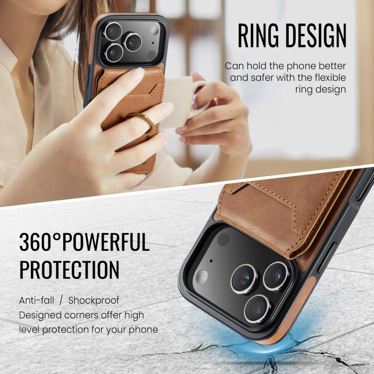 For iPhone 17 Pro MAGKING K1 MagSafe Detachable Wallet RFID Back Cover Phone Case(Brown) - iPhone 17 Pro Cases by MAGKING | Online Shopping UK | buy2fix