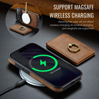For iPhone 17 Pro MAGKING K1 MagSafe Detachable Wallet RFID Back Cover Phone Case(Brown) - iPhone 17 Pro Cases by MAGKING | Online Shopping UK | buy2fix