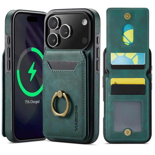 For iPhone 18 Pro / 17 Pro MAGKING K1 MagSafe Detachable Wallet RFID Back Cover Phone Case(Green)