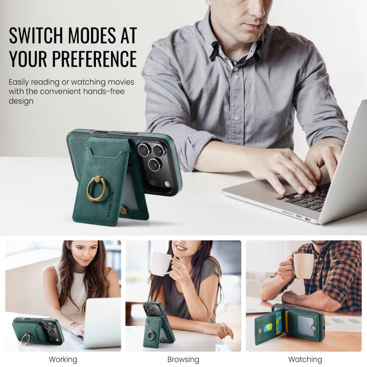 For iPhone 17 Pro MAGKING K1 MagSafe Detachable Wallet RFID Back Cover Phone Case(Green) - iPhone 17 Pro Cases by MAGKING | Online Shopping UK | buy2fix