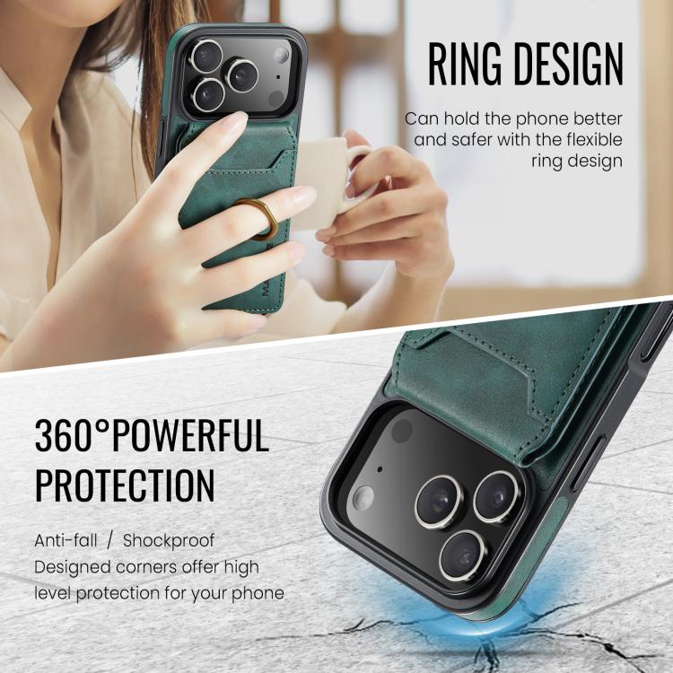 For iPhone 17 Pro MAGKING K1 MagSafe Detachable Wallet RFID Back Cover Phone Case(Green) - iPhone 17 Pro Cases by MAGKING | Online Shopping UK | buy2fix